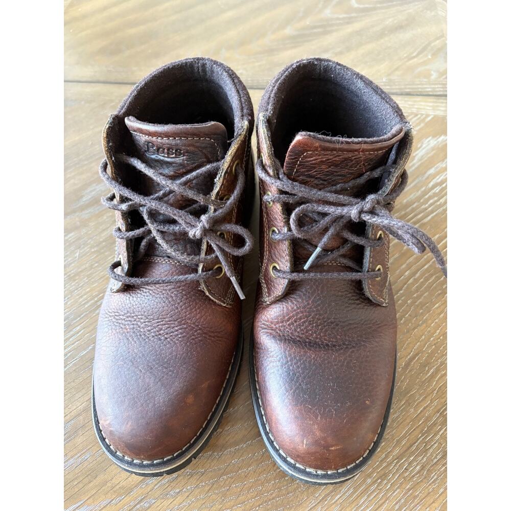 Bass Mens Brown Leather Boots Size 7M Lace Up